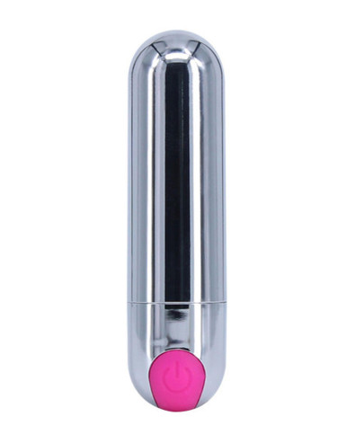 Wibrator-Strong Bullet Vibrator Silver/Pink USB 10 Function