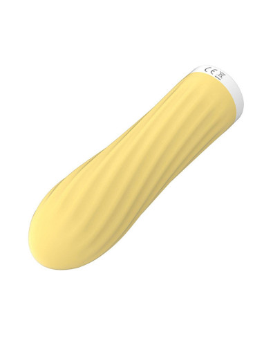 Stymulator - ładowalny silikonowy wibrator dotykowy USB 10 funkcji - żółty