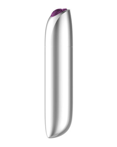 Stymulator - ładowalny, potężny wibrator kulkowy USB 20 funkcji - srebrny