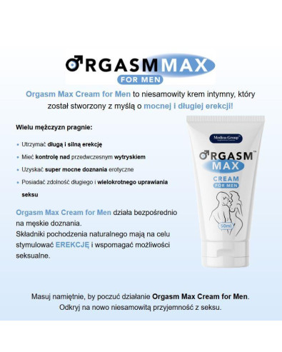 Żel/sprej - Orgasm Max krem dla mężczyzn 50 ml
