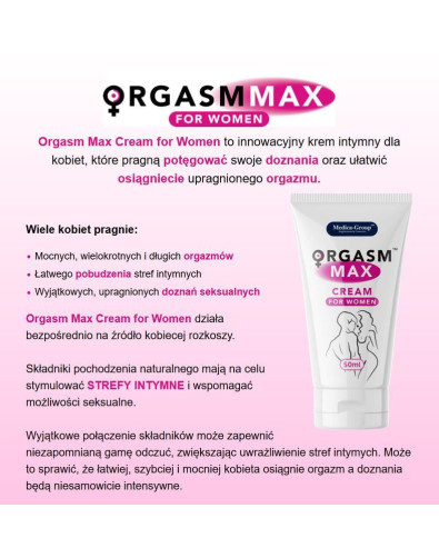 Żel/sprej - Orgasm Max krem dla kobiet 50 ml