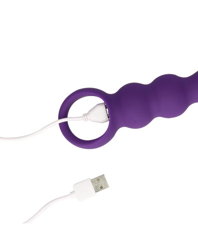Wibrator analny w kształcie łezki - przezroczysty fioletowy
