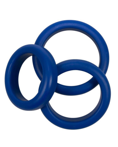 3 niebieskie silikonowe pierścienie