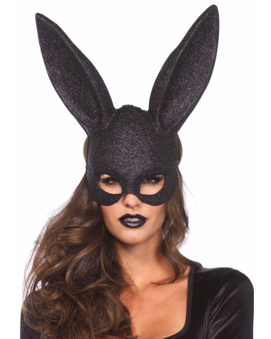 Maska brokatowa królik czarny