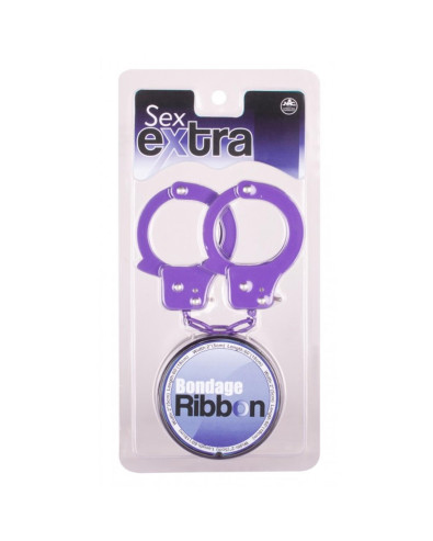 Kajdanki-Purple Sex Extra PVC Wstążka i kajdanki