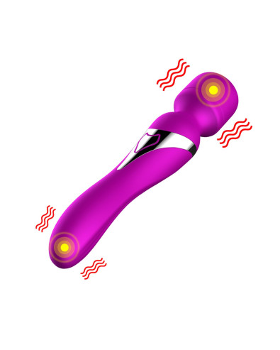 Stymulator-silikonowy podwójny masażer USB 7+7 funkcji fioletowy