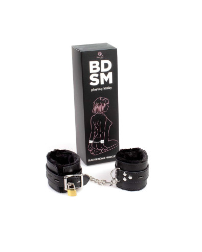 Kajdanki-Black Bondage Handcuffs BDSM