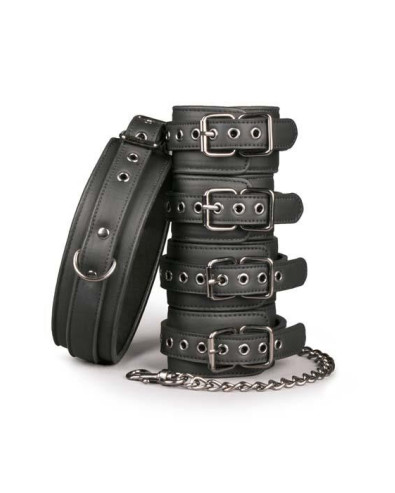 Kajdanki-Fetish set with collar, ankle- and wrist cuffs