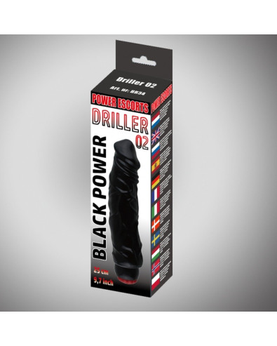 Driller 02 black 25 cm realistic vibrating Power Escorts 20-BR34-BLACK